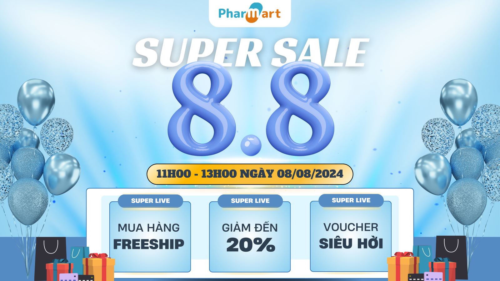 ĐÓN CHỜ PHIÊN SUPERLIVE THÁNG 8 TẠI KÊNH TIKTOK NHÀ PHARMART.VN