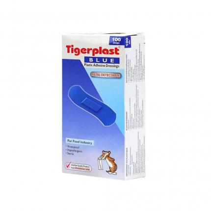 Băng cá nhân nhựa TigerPlast màu xanh hộp 100 cái (22x72mm)