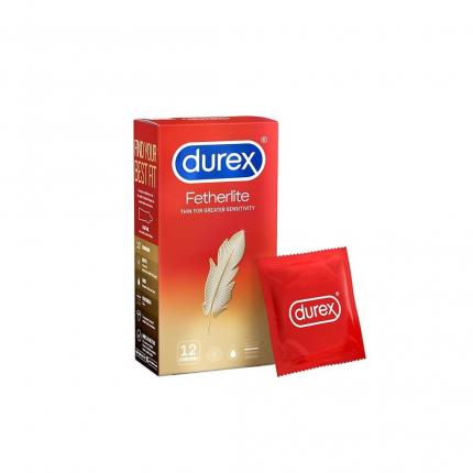 Hộp và gói Bao cao su Durex Fetherlite Thin For Greater Sensitivity (12 chiếc)