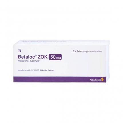 Betaloc ZOK 50mg - Điều trị tăng huyết áp, đau thắt ngực (28 viên)