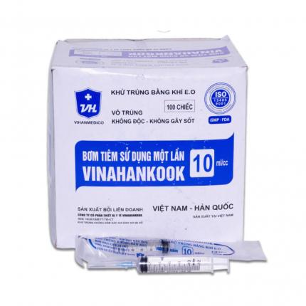 Bơm kim tiêm liều 10ml/cc Vinahankook sử dụng 1 lần hộp 100 cái