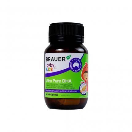 Brauer Ultra Pure DHA chai 60 viên nhai bổ não bé từ 7 tháng 2