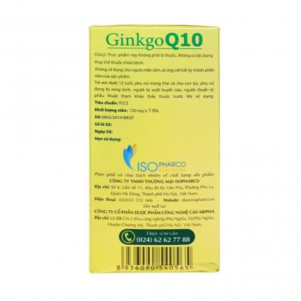 Ginkgo Q10 IsoPharco - Hỗ trợ lưu thông máu não