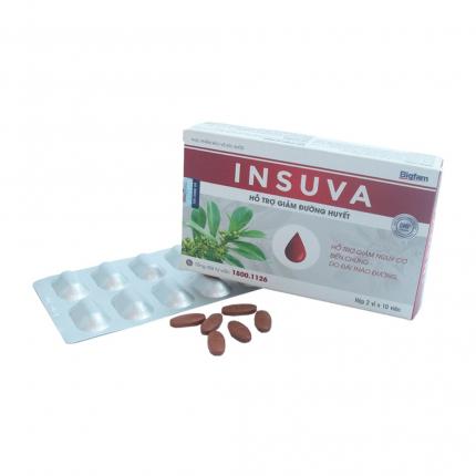 Insuva - Hỡ trợ giảm đường huyết và nguy cơ biến chứng đái tháo đường