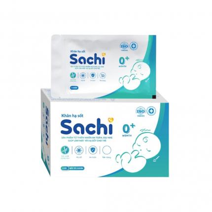 Khăn hạ sốt thảo dược Sachi 0+ - Hạ nhiệt giảm sốt cho bé