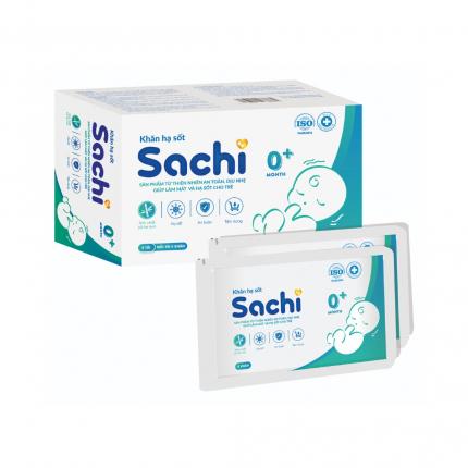 Khăn hạ sốt thảo dược Sachi 0+ - Hạ nhiệt giảm sốt cho bé