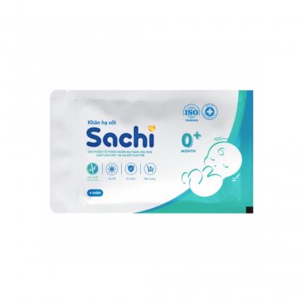 Gói gồm 5 khăn hạ sốt Sachi 0+