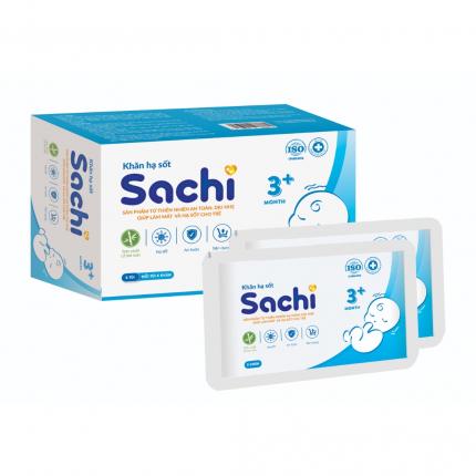 Khăn hạ sốt thảo dược Sachi 3+ - Hạ nhiệt, giảm sốt cho bé