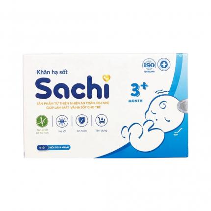 Khăn hạ sốt thảo dược Sachi 3+ - Hạ nhiệt, giảm sốt cho bé