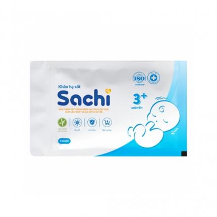 Gói gồm 5 khăn hạ sốt Sachi 3+