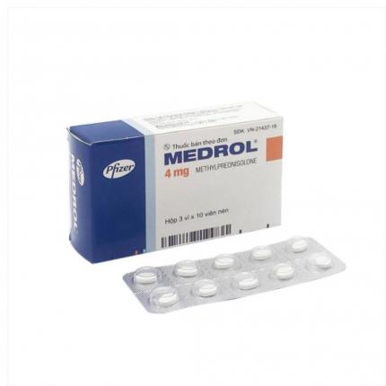 Medrol 4mg Hộp 3 vỉ x 10 viên