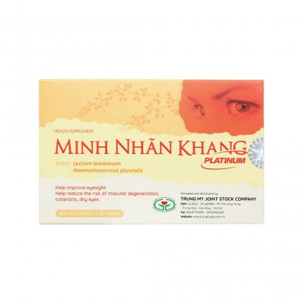 Minh Nhãn Khang Platinum - Giúp sáng mắt, giảm nguy cơ thoái hóa điểm vàng