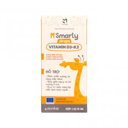 M'smarty drops vitamin D3-K2 - Hỗ trợ hấp thu canxi lọ 15ml