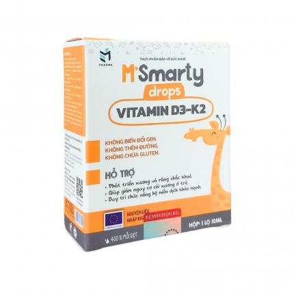 M'smarty drops vitamin D3-K2 - Hỗ trợ tăng chiều cao lọ 10ml