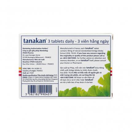 Tanakan 40mg - Cải thiện trí nhớ, tuần hoàn máu não