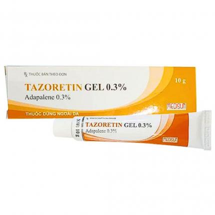 Tazoretin Gel 0.3% Medisun - Điều trị trứng cá, mụn nhọt (Tuýp 10g)