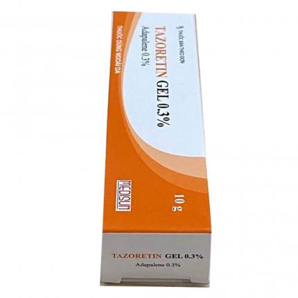 Tazoretin Gel 0.3% Medisun - Điều trị trứng cá, mụn nhọt (Tuýp 10g)