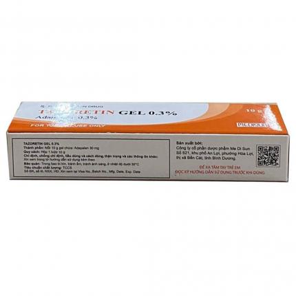 Tazoretin Gel 0.3% Medisun - Điều trị trứng cá, mụn nhọt (Tuýp 10g)