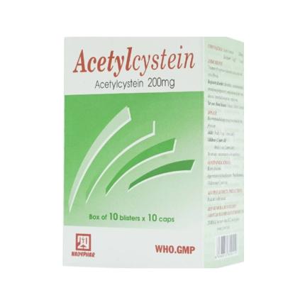 Thuốc Acetylcystein 200mg Nadyphar (100 viên)