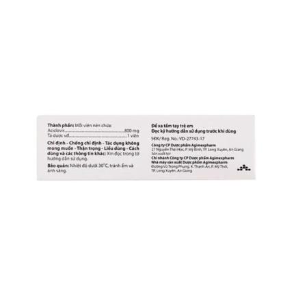 Agiclovir Agimexpharm (800mg)