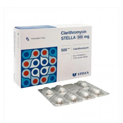 Thuốc Clarithromycin Stella 500mg Hộp 4 vỉ x 7 viên