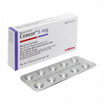 Thuốc Concor 5mg Hộp 3 vỉ x 10 viên