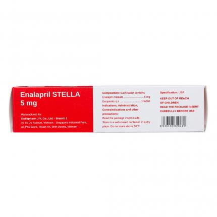 Mặt bên Enalapril stella 5mg