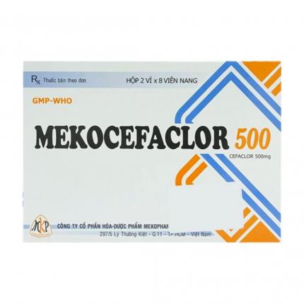 Mặt trước  kháng sinh Mekocefaclor 500mg