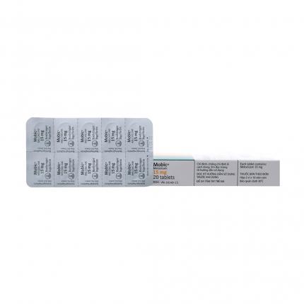 Mặt sau thuốc Mobic 15Mg dùng trong đợt đau cấp