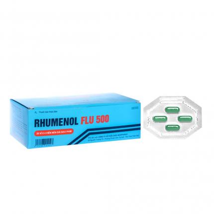 Thuốc Rhumenol Flu 500 Hộp 25 vỉ x 4 viên