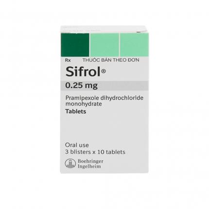 Mặt trước thuốc Sifrol 025mg Điều Trị Bệnh Parkinson