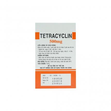 Mặt bên thuốc Tetracycline 500 mg