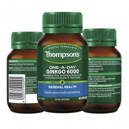 Thuốc Thompson's One A Day Ginkgo 6000 - Hỗ Trợ Trí Não Và Tuần Hoàn Máu