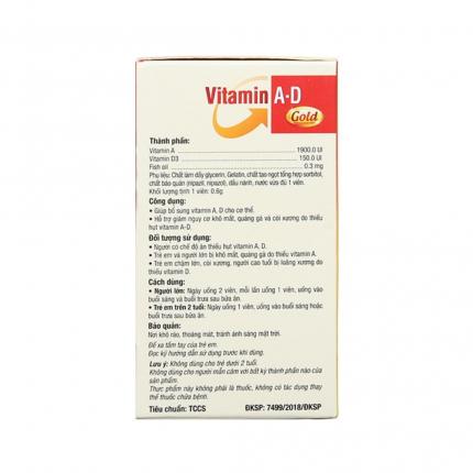 Vitamin A-D Gold - Hỗ trợ nguy cơ khô mắt, còi xương