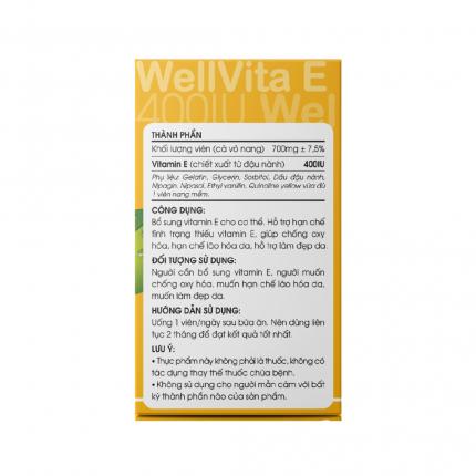 Thành phần, công dụng và đối tượng sử dụng được WellVita E