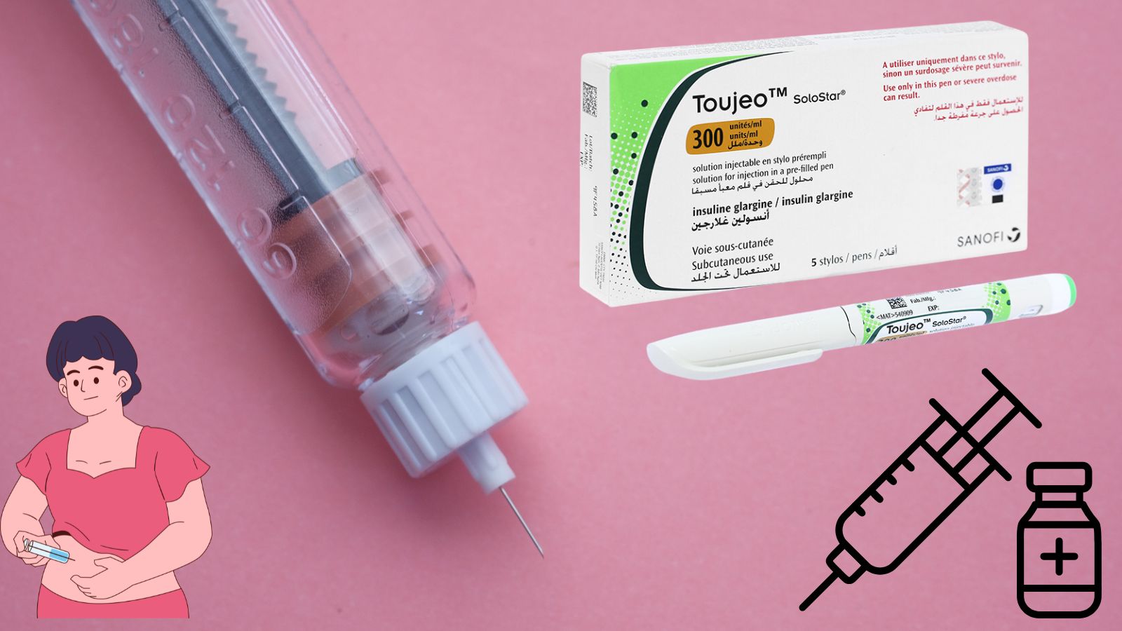 Insulin Glargine là thành phần chính của bút tiêm tiểu đường Toujeo Solostar