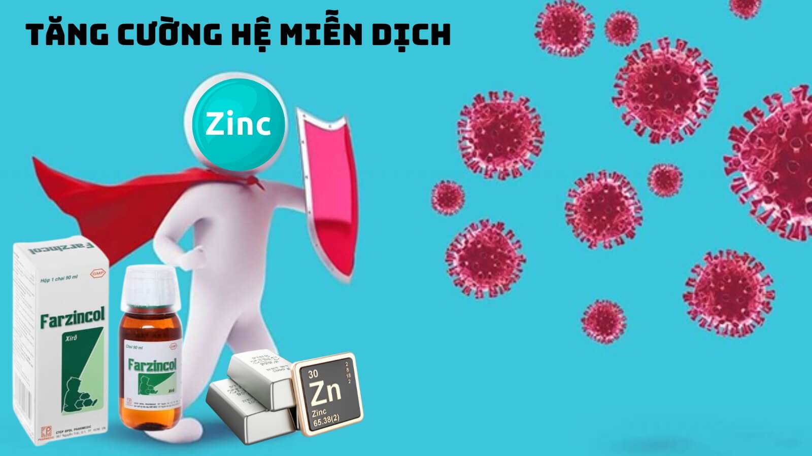 Farzincol 10mg/5ml bổ sung kẽm - Tăng miễn dịch