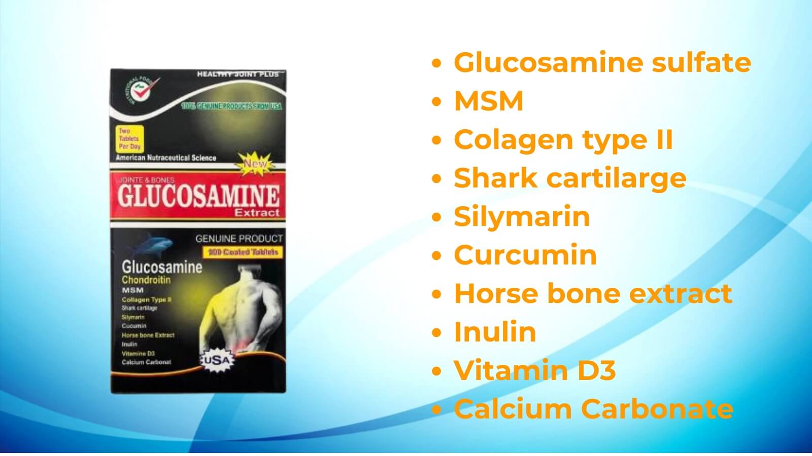 Các thành phần chính có trong viên uống Glucosamine 2400mg Extract