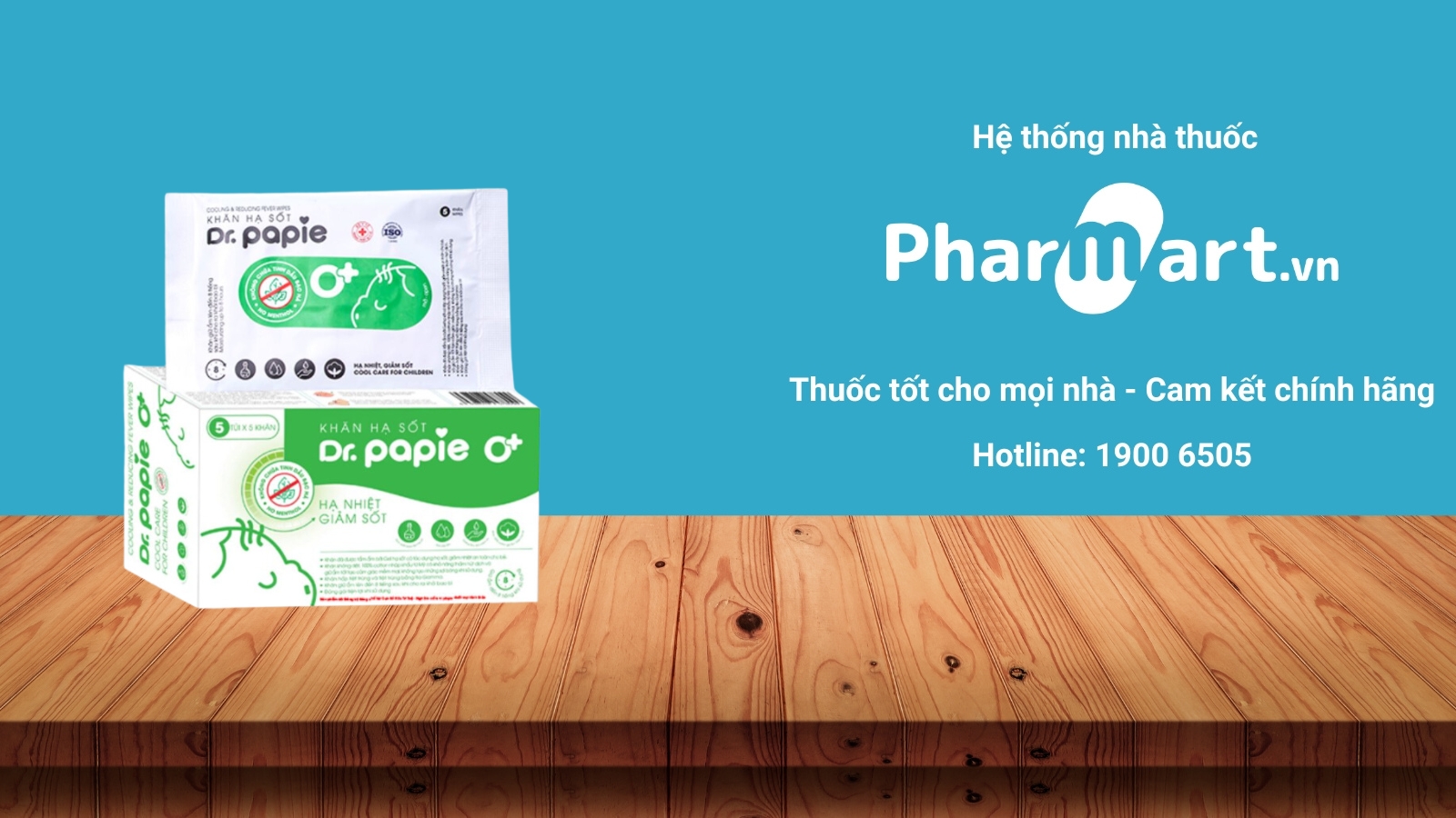 Khăn hạ sốt DrPapie - Hỗ trợ giảm sốt, làm mát cơ thể