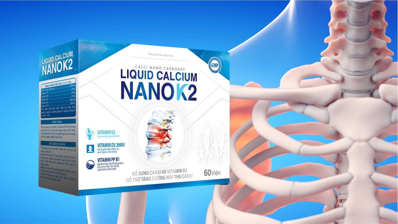 Liquid Calcium Nano K2 hỗ trợ xây dựng hệ xương chắc khỏe