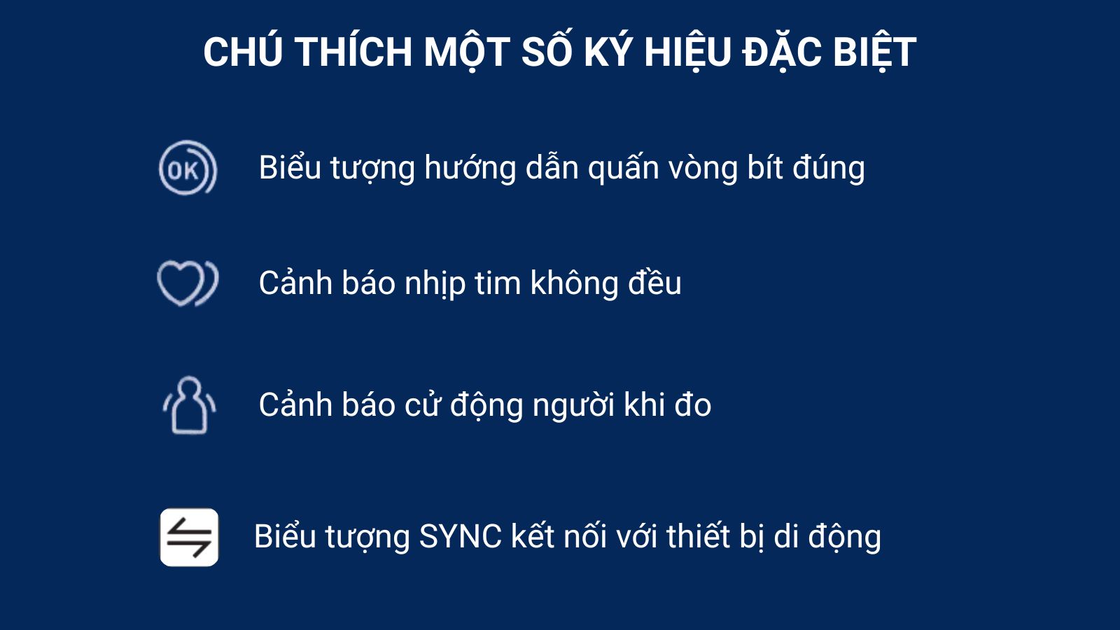 Chú thích cảnh báo đặc biệt của Máy đo huyết áp bắp tay Omron Hem 7600T