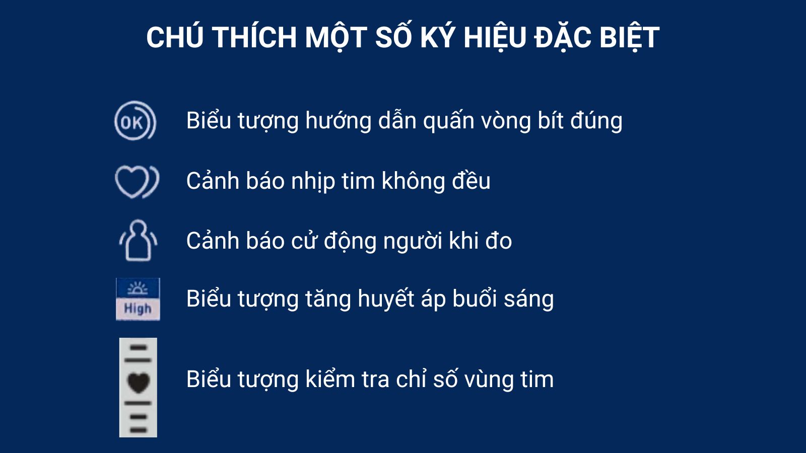 Chú thích cảnh báo đặc biệt của Máy đo huyết áp Omron Hem 6181