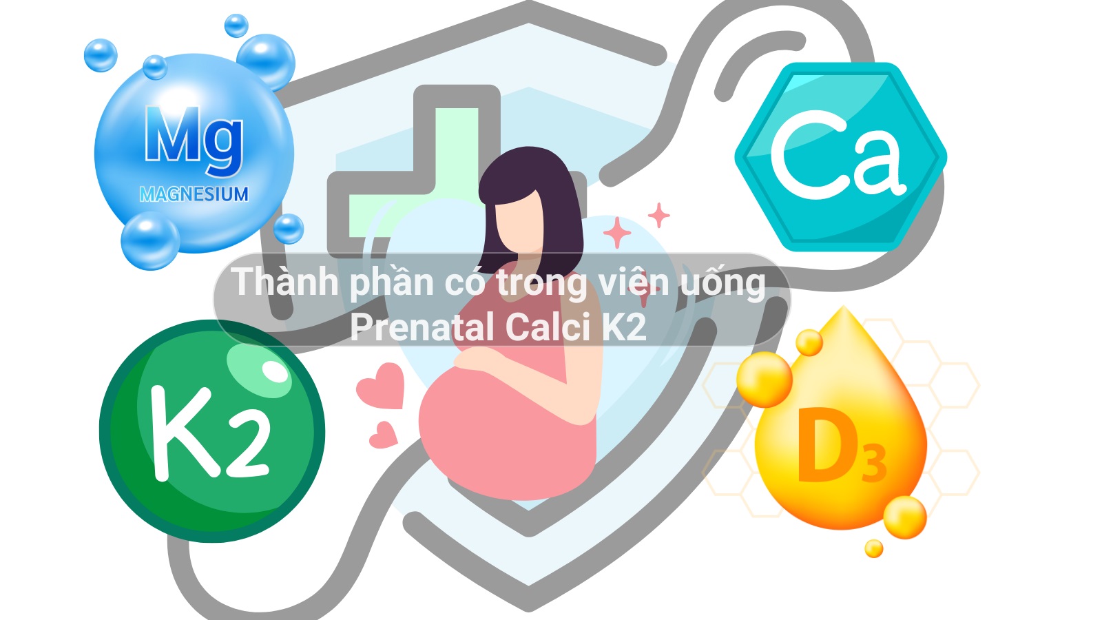 Các hoạt chất dinh dưỡng cho xương khớp của mẹ bầu trong viên uống Prenatal Calci K2