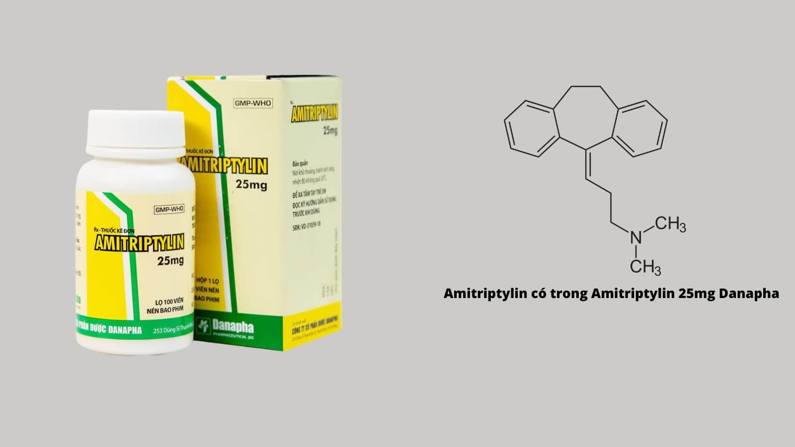 Thành phần Amitriptylin có trong Amitriptylin 25mg Danapha