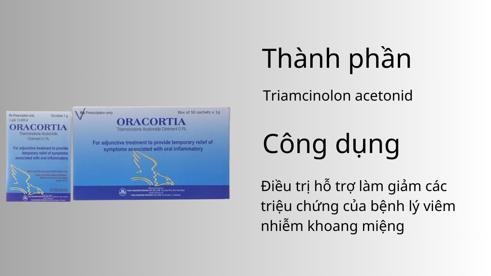 Thành phần và công dụng của thuốc Oracortia