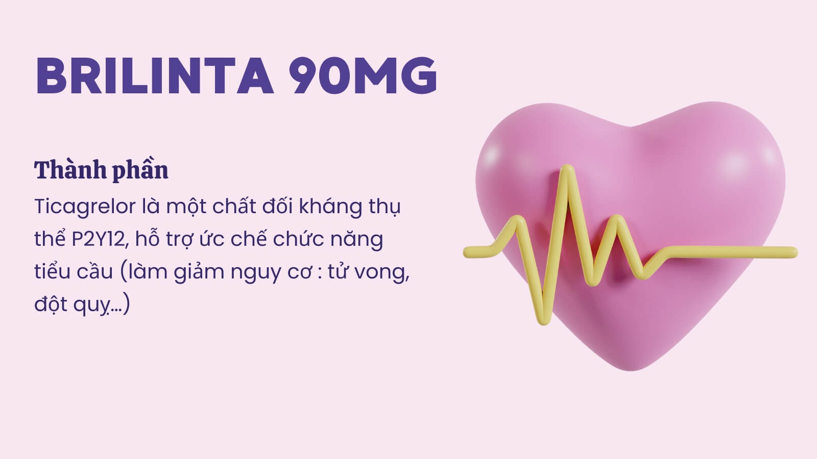 Thành phần cấu tạo nên Brilinta 90mg - Ticagrelor