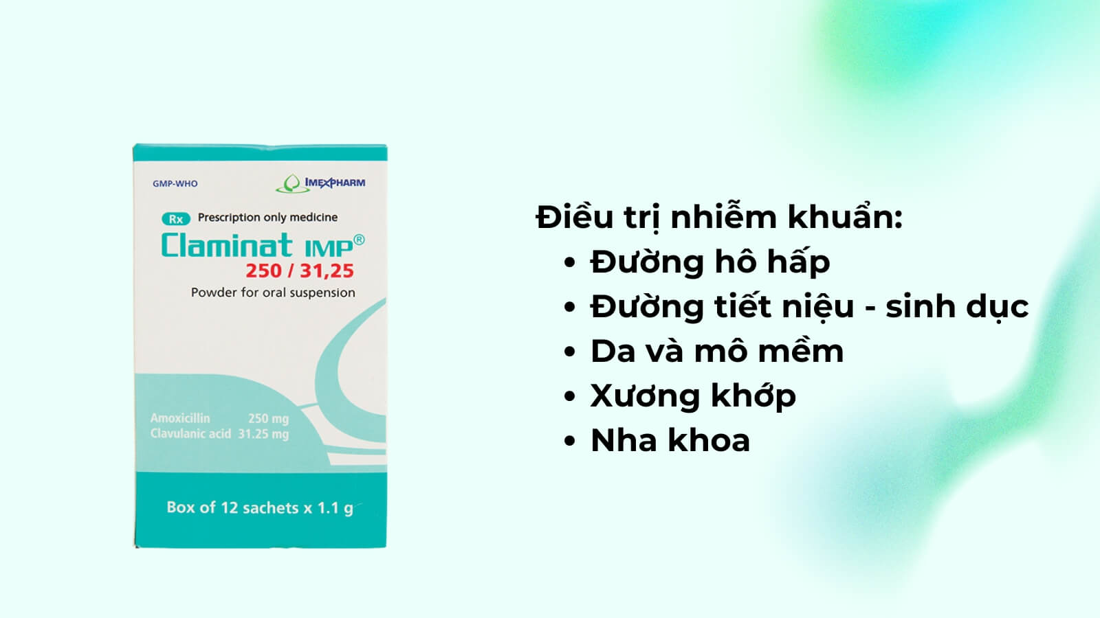 Claminat là kháng sinh có phổ tác dụng rộng 