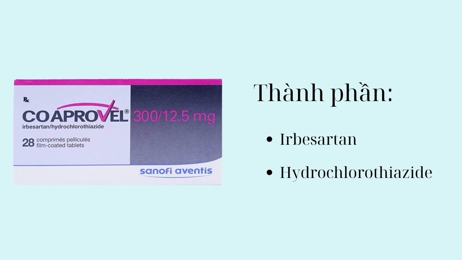 Thành phần chính có trong thuốc Coaprovel 300 12.5