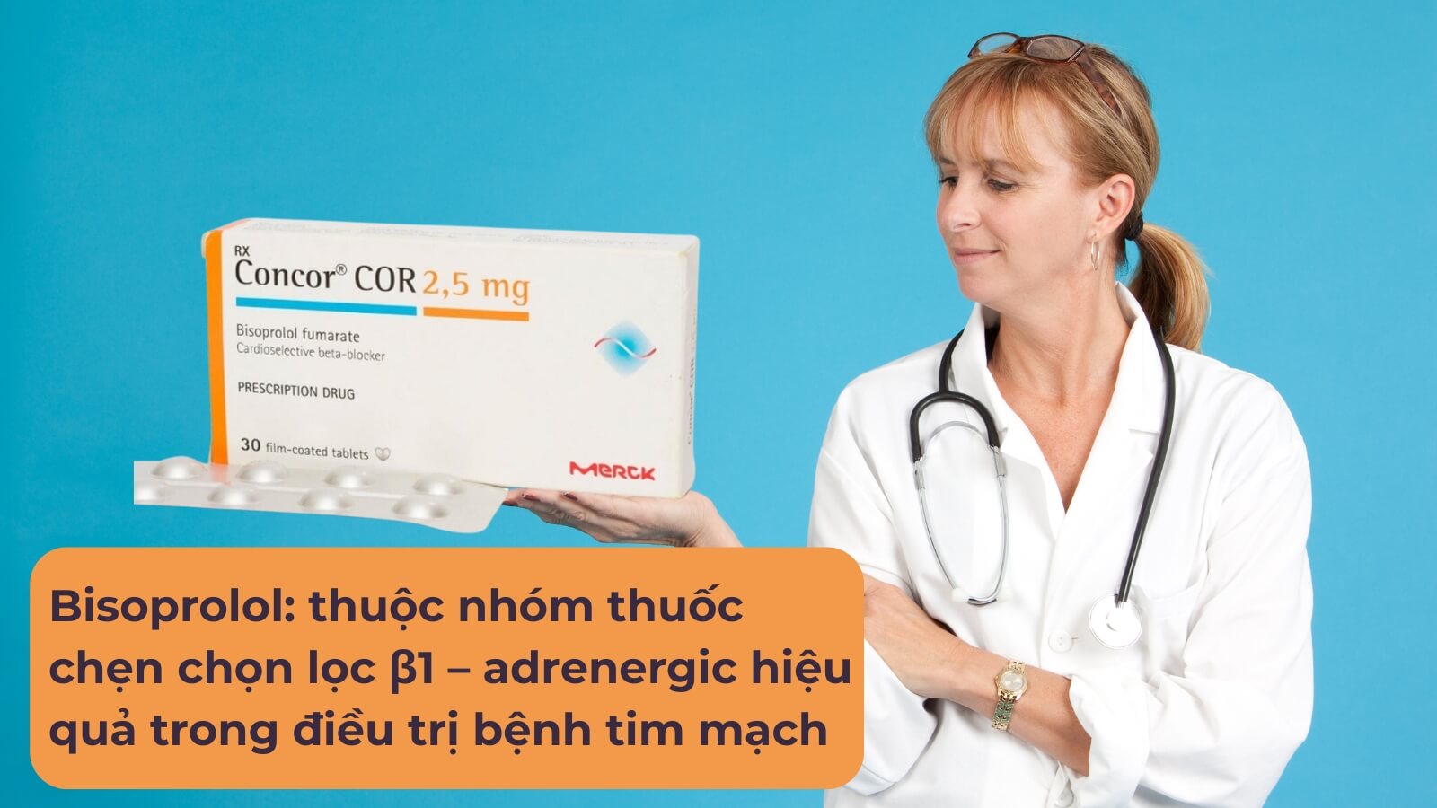 Thuốc Concor COR 2,5mg chứa Bisoprolol giúp điều trị suy tim