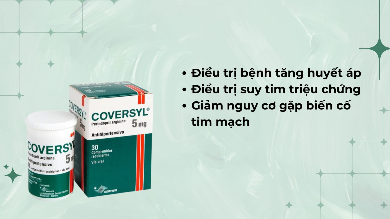  Coversyl giúp đưa huyết áp về ngưỡng bình thường